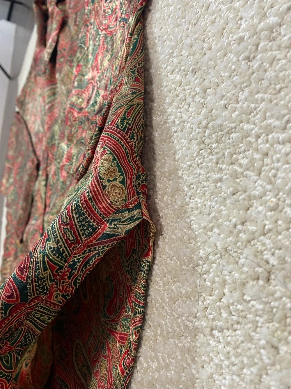 Victoria's Secret vintage 90s Paisley Button-Up Blouse in Red, Green & Gold
